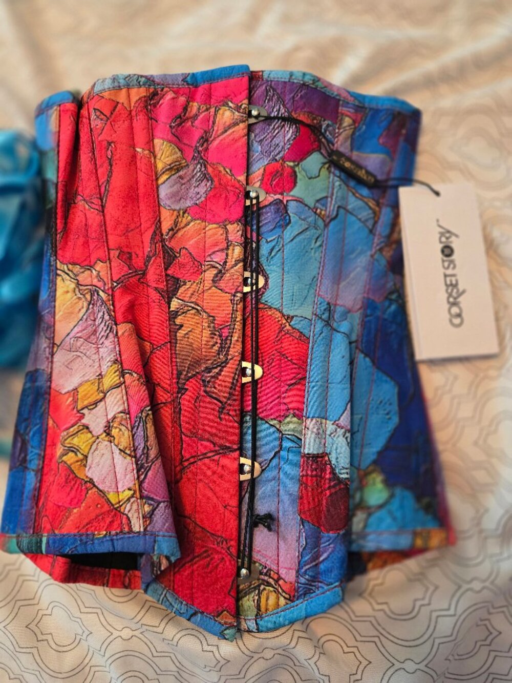 Corset Story 20" Watercolor Multicolor Under bust Corset - Picture 2 of 4
